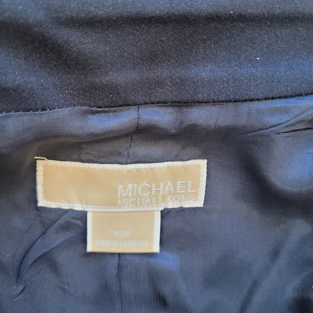 Michael Kors Women’s Navy Belted Kimono Sleeve Jacket Lightweight Wrap Coat